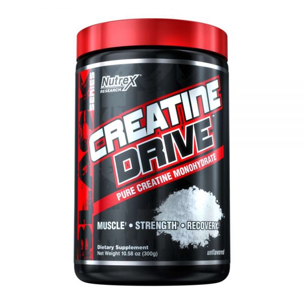 Nutrex Creatine Drive 300g là sản phẩm bổ sung 100% Creatine hỗ trợ tăng sức mạnh, sức bền và cơ bắp. Nutrex Creatine Drive 300g nhập khẩu chính hãng, cam kết chất lượng, giá rẻ nhất tại Hà Nội & Tp.HCM.