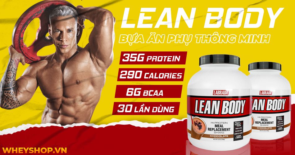 Labrada Lean Body 4.6lbs là sản phẩm dạng hũ bổ sung dinh dưỡng thay thế bữa ăn phụ tăng cơ giảm mỡ. Sản phẩm nhập khẩu chính hãng, giá rẻ tốt nhất Hà Nội TpHCM