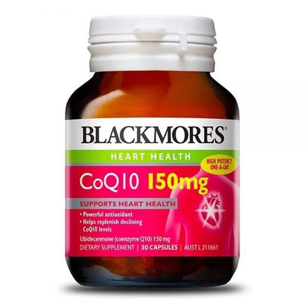 Viên uống bổ tim mạch Blackmores CoQ10 150 mg chống lại quá trình oxy hóa của LDL-cholesterol (cholesterol "xấu") và góp phần ngăn ngừa ung thư.