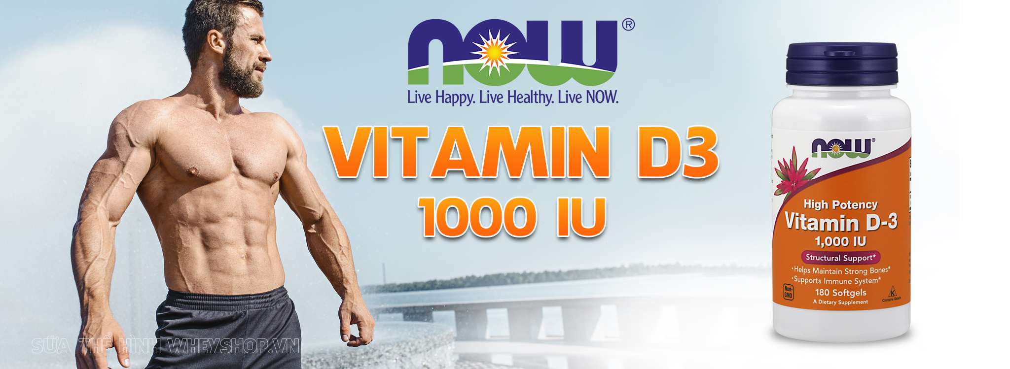 Now Vitamin D3 1000IU bổ sung Vitamin D3, hỗ trợ cải thiện sức khỏe, sức đề kháng, xương khớp. Now Vitamin D3 nhập khẩu chính hãng, giá tốt nhất thị trường
