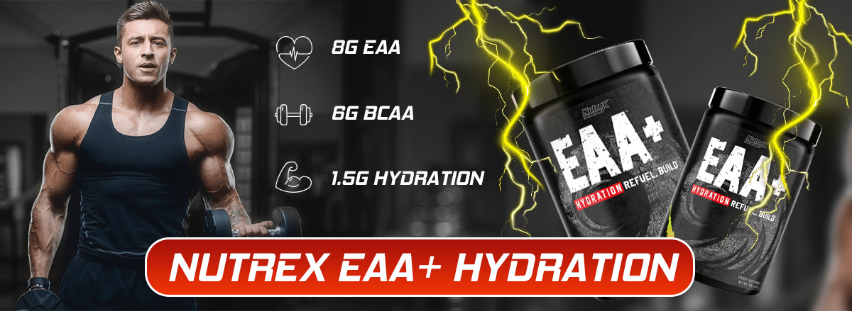 Nutrex EAA+Hydration bổ sung đầy đủ các amino axit hỗ trợ phục hồi phát triển cơ bắp toàn diện. Nutrex EAA chính hãng, giá rẻ tốt nhất Hà Nội TpHCM