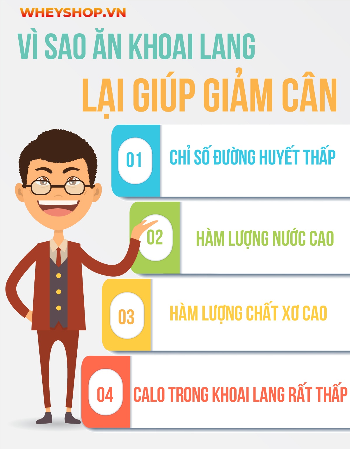 Khoai lang có phải thực phẩm giảm cân hiệu quả? Khoai lang bao nhiêu calo? Tìm hiểu ngay bài viết về cách giảm cân với khoai lang...