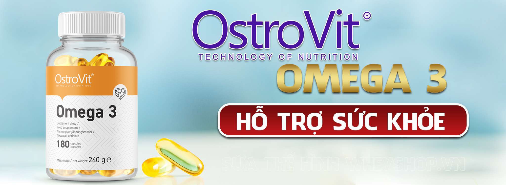 Ostrovit omega 3 180 viên là sản phẩm bổ sung chất béo tốt cho sức khỏe tim mạch, não bộ, sáng mắt,... Ostrovit omega 3 180 viên nhập khẩu chất lượng, giá rẻ...