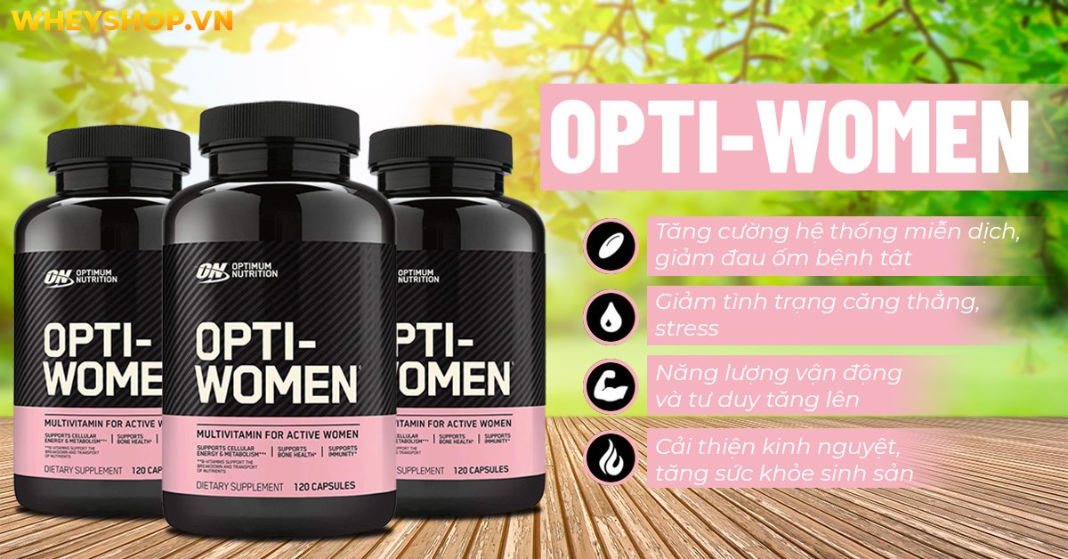 Opti-Women 120 viên là sản phẩm Vitamin tổng hợp dành riêng cho phụ nữ nâng cao sức khoẻ tổng thể. Opti-Women 120 viên giá rẻ tốt nhất tại Hà Nội TpHCM