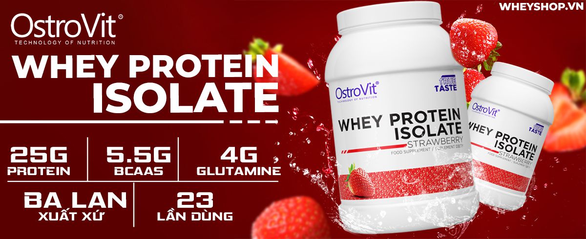 Ostrovit Whey Protein Isolate hỗ trợ phục hồi, phát trượt cơ bắp vượt trội. Sản phẩm nhập khẩu chính hãng, cam kết giá rẻ tốt nhất Hà Nội TpHCM
