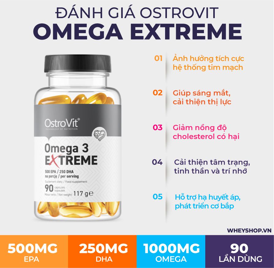 Nếu bạn đang băn khoăn Ostrovit Omega Extreme có tốt không thì hãy cùng WheyShop tìm hiểu đánh giá Ostrovit Omega Extreme qua bài viết..