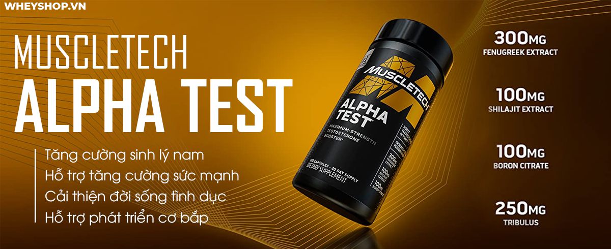 MuscleTech Alpha Test là sản phẩm hỗ trợ cải thiện testosterone tự nhiên, tăng cường sinh lý nam. Sản phẩm nhập khẩu giá rẻ, chính hãng tốt nhất tại Hà Nội, Tp.HCM...