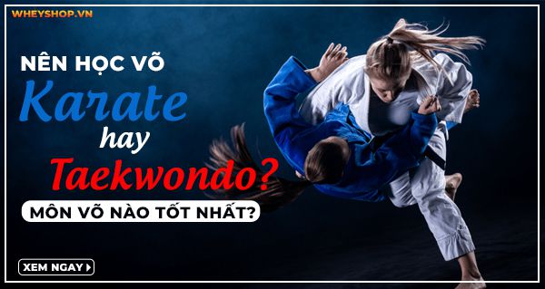 Nên học võ karate hay taekwondo? Học môn võ nào sẽ tốt nhất? Hãy cùng WheyShop tìm hiểu câu trả lời thông qua bài viết dưới đây nhé